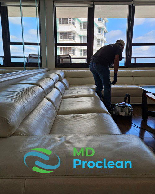 Leather sofa cleaning